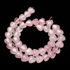 Rose Quartz, Enhanced, Puffy Heart, One 10mm Strand