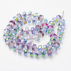 Faceted Rondelle, Glass, Colorful AB, 10x7mm, One 18in Strand