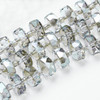 Faceted Rondelle, Glass, Smoky, 10x7mm, One 18in Strand