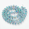 Faceted Rondelle, Glass, Blue & Green AB, 8x5mm, One 22in Strand