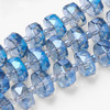 Faceted Rondelle, Glass, Blue AB, 8x5mm, One 22in Strand