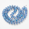 Faceted Rondelle, Glass, Blue AB, 8x5mm, One 22in Strand