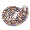 Faceted Round, Frosted, Glass, Fuchsia AB, 10mm, One 28in Strand