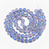 Faceted Round, Frosted, Glass, Blue AB, 10mm, One 24in Strand