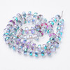 Faceted Rondelle, Glass, Blue & Purple AB, 8x5mm, One 22in Strand