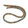 Oyster Copper Turquoise, Composite Gemstone, Natural, Smooth Rondelle, One 8x5mm Strand