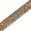 Oyster Copper Turquoise, Composite Gemstone, Natural, Smooth Rondelle, 8x5mm