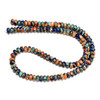 Oyster Copper Turquoise & Lapis, Composite Gemstone, Natural, Smooth Rondelle, One 6x4mm Strand