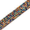 Oyster Copper Turquoise & Lapis, Composite Gemstone, Natural, Smooth Rondelle, 6x4mm