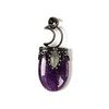 Amethyst, Natural, Moon with Labradorite, One Pendant