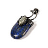 Lapis, Natural, Moon with Labradorite, One Pendant