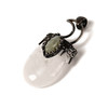 Crystal Quartz, Natural, Moon with Labradorite, One Pendant