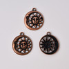 Sun and Moon, 30x26x3mm, Antique Copper Plated Metal Alloy, 5 PCS