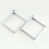 Bezel Pendant, Open Back, Rhombus, Metal Alloy, 48x44x3.5mm, 6 PCS