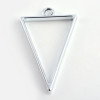 Bezel Pendant, Open Back, Triangle, Metal Alloy, 39x25x3.5mm, 6 PCS