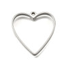 Bezel Pendant, Open Back, Heart, Stainless Steel, 33x31x3mm, 5 PCS