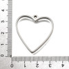 Bezel Pendant, Open Back, Heart, Stainless Steel, 33x31x3mm, 5 PCS