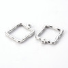 Bezel Pendant, Open Back, Square, Stainless Steel, 25x20x3mm, 2 PCS