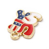 Enamel Charm, American Flag USA, Metal Alloy, 17x12mm, 10 PCS