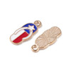 Enamel Charm, American Flag Sandal, Metal Alloy, 19x8mm, 10 PCS