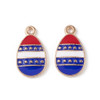 Enamel Charm, American Flag Teardrop, Metal Alloy, 18x11mm, 10 PCS