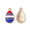 Enamel Charm, American Flag Teardrop, Metal Alloy, 18x11mm, 10 PCS