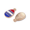 Enamel Charm, American Flag Teardrop, Metal Alloy, 18x11mm, 10 PCS