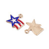 Enamel Charm, American Flag Shooting Star, Metal Alloy, 16x15mm, 10 PCS