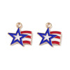 Enamel Charm, American Flag Shooting Star, Metal Alloy, 16x15mm, 10 PCS