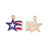 Enamel Charm, American Flag Shooting Star, Metal Alloy, 16x15mm, 10 PCS