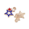 Enamel Charm, American Flag Stars, Metal Alloy, 18x12mm, 10 PCS