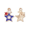 Enamel Charm, American Flag Stars, Metal Alloy, 18x12mm, 10 PCS