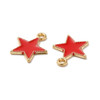 Enamel Charm, Star, Red, Metal Alloy, 18x16mm, 10 PCS