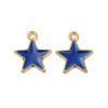 Enamel Charm, Star, Blue, Metal Alloy, 18x16mm, 10 PCS