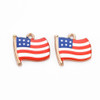 Enamel Charm, American Flag, Metal Alloy, 15x17mm, 10 PCS