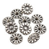 Shank Button, Daisy Flower, 18x6.5mm, Antique Silver Plated Metal Alloy, 8 PCS