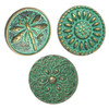 Shank Button, Flat Round, Assorted, 18x6.5~8mm, Patina Metal Alloy, 6 PCS