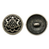 Shank Button, "Armee Militär" Shield, 15x9mm, Antique Silver Plated Metal Alloy, 6 PCS