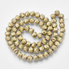 Faceted Round, Frosted, Glass, Gold, 10mm, One 24in Strand