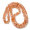 Faceted Cube, Glass, Orange AB, 6mm, One 22in Strand