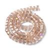 Faceted Cube, Glass, Wheat AB, 6mm, One 22in Strand