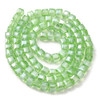 Faceted Cube, Glass, Green AB, 6mm, One 22in Strand