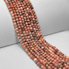 Rhodochrosite, Natural, Faceted Round, One 4mm Strand