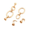 Fold Over Clasp, Oval, 60mm, Brass, 18K Gold Plated, Cubic Zirconia, 1 Set