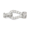 Fold Over Clasp, Teardrop, 22mm, Brass, Platinum Plated, Cubic Zirconia, 1 Set
