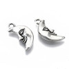 Moon Charm, 19x9x3mm, Antique Silver Plated Metal Alloy, 22 PCS