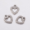 Heart Charm, 9.5x11mm, Antique Silver Plated Metal Alloy, 65 PCS