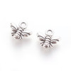 Bee Charm, Double Sided, 10x11x2mm, Antique Silver Plated Metal Alloy, 46 PCS