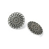 Shank Button, Mandala Flower, 17x6mm, Antique Silver Plated Metal Alloy, 10 PCS