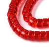 Glass Heishi, Transparent Red, One 3x6mm Strand, 14-15 inches